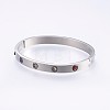 304 Stainless Steel Bangles BJEW-P223-19-02-3