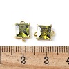 Brass Pave Cubic Zirconia Connector Charms KK-F892-53G-06-3