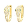 Brass Micro Pave Cubic Zirconia Hoop Earrings KK-CBAD104-04G-G-5