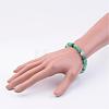 Natural Weathered Agate(Dyed) Stretch Beads Bracelets BJEW-JB02513-4