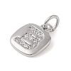 Rack Plating Brass Micro Pave CLear Cubic Zirconia Charms KK-E110-14P-B-2