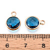Golden Tone Brass Glass Charms GLAA-ZX008-24D-G-3