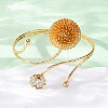 PincushionAlloy Arm Cuff Bangles for Girl Women AJEW-A063-01B-G-3