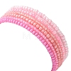 Pink Color Palette Gradient Color Glass Seed Beaded Stretch Bracelet Sets BJEW-MZ00102-01-5