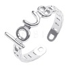 Romantic Stainless Steel Word Love Open Cuff Rings for Women Men UD4454-1-1