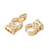 Brass Micro Pave Clear Cubic Zirconia Fold Over Clasps KK-B189-03G-2