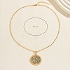 Alloy Islamic Arabic Calligraphy Flat Round Enamel Pendant Necklaces ZV2727-3-3