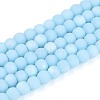 Frosted Opaque Glass Beads Strands GLAA-T032-P4mm-MBB10-1