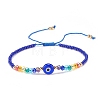 Lampwork Evil Eye & Glass Beaded Bracelet BJEW-JB08367-01-1