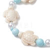 Adjustable Synthetic Turquoise & Natural Howlite Braided Bead Bracelets for Womem BJEW-JB13654-4