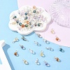 60Pcs 10 Style Glass Teardrop Pendants PALLOY-YW00137-5