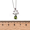Christmas Tree Brass Micro Pave Cubic Zirconia Pendants Necklaces NJEW-L468-01P-B02-5