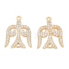 Brass Micro Pave Clear Cubic Zirconia Connector Charms CU-CBA7BFE-03B-G-1