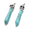 Synthetic Turquoise Pointed Big Pendants PALLOY-F271-01AS-RS-1