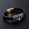 Punk Braided PU Leather Cord Bracelets TA8975-2-2