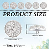 14Pcs 1-Hole Alloy Glass Shank Buttons BUTT-MA0001-16C-S-2