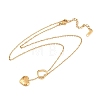 304 Stainless Steel Heart Pendant Lariat Necklaces for Women NJEW-A064-05G-4