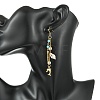 Shell Pearl Bead & 316 Surgical Stainless Steel Charms Dangle Earrings for Women EJEW-JE07274-3