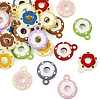 24Pcs 12 Colors Frosted Painted Colored Alloy Pendants FIND-TA0003-24-2