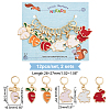 12Pcs 6 Style Alloy Enamel Rabbit & Carrot Charm Locking Stitch Markers HJEW-PH01669-2