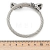 Fist 304 Stainless Steel Twisted Rope Shape Bangles for Women Men BJEW-D304-02AS-01-3