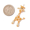 Copper Wire Wrapped Beaded Giraffe Charms PALLOY-MZ01098-2