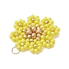 Glass Seed Beaded Flower Pendants PALLOY-MZ01181-02-4