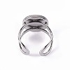 201 Stainless Steel Cuff Pad Ring Settings STAS-S080-040B-P-3