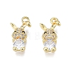 Brass Pave Clear Cubic Zirconia Charms KK-N231-334-2