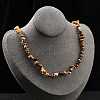 Natural Mookaite Chip Beaded Necklaces for Men Women NJEW-G159-01K-1