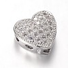 Heart Brass Micro Pave Cubic Zirconia Multi-Strand Links ZIRC-L041-17-2