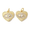 Brass Micro Pave Clear Cubic Zirconia Pendants KK-Q031-44G-05-1