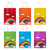 12Pcs 6 Colors Paper Rainbow Printed Carry Storage Tote Bags ABAG-TA0002-05A-2