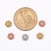 CZ Brass Micro Pave Cubic Zirconia Flower Bead Caps ZIRC-L003-8mm-01-2