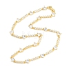 Brass Pave Clear Cubic Zirconia Heart Link Chain Necklaces KK-CBA4547-16B-G-5