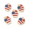 American Flag Style Alloy Enamel Pendants ENAM-M046-02G-3