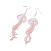 Dyed Natural Malaysia Jade Jellyfish Dangle Earrings for Women EJEW-JE07484-01-4