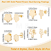 80Pcs 4 Style 201 Stainless Steel Stud Earring Findings EJEW-BBC0001-08-2
