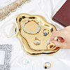 Cloud Shape Plated Golden Handmade Porcelain Desktop Storage Tray AJEW-WH0413-39-3