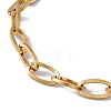 316 Stainless Steel Paperclip Chain Bracelet with Heart Charm for Women BJEW-G655-07G-2