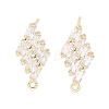 Brass Micro Pave Cubic Zirconia Stud Earring Findings KK-E107-24G-1