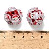 Christmas Theme Polymer Clay Rhinestone Beads with Resin RESI-Z045-01C-3
