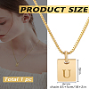 1Pc Stainless Steel Letter Rectangle Pendant Necklaces NJEW-LP0001-34U-G-2