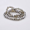 Pearl Luster Plated Glass Faceted Drum Beads Strands GLAA-A032-6mm-PL12-2