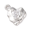 Brass Micro Pave Clear Cubic Zirconia Charms KK-G491-25P-1
