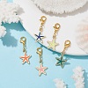 Starfish Alloy Enamel Pendant Decoration HJEW-JM01633-2