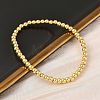 Brass Round Beaded Stretch Bracelets for Men Women BJEW-B148-05B-G-3