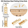 180Pcs 304 Stainless Steel Folding Crimp Ends STAS-SC0005-40A-2