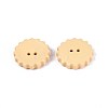 Spray Painted Natural Wood Buttons WOOD-T032-34A-2