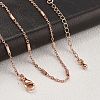 Brass Cable Chain Necklaces for Women NJEW-D302-19RG-2